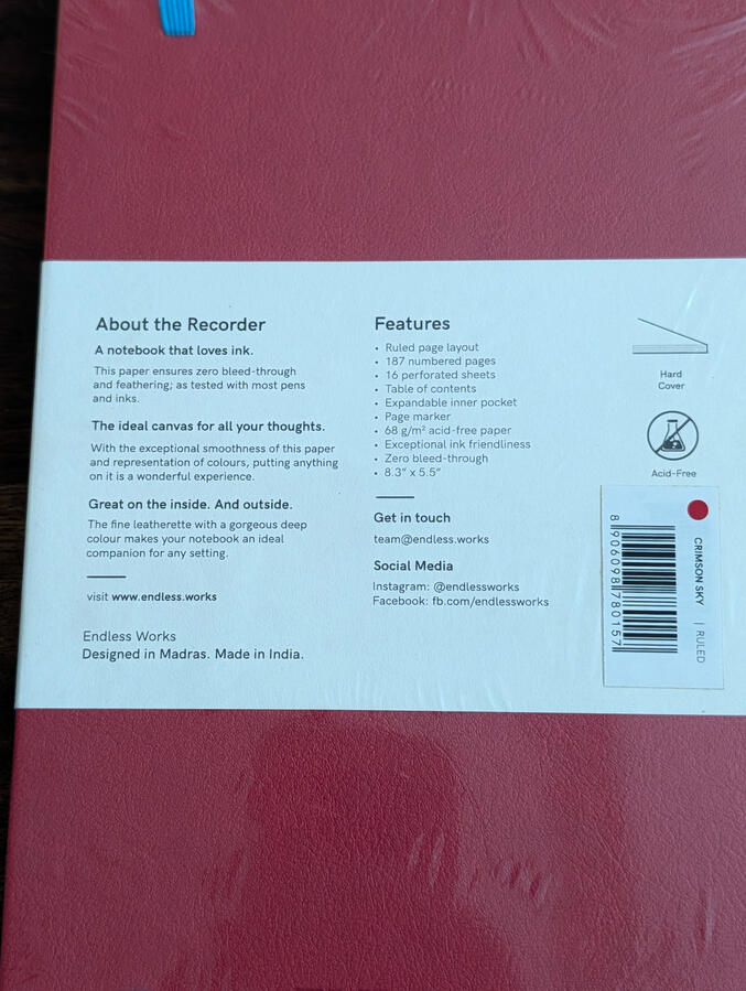 Endless Recorder - Crimson Sky - Ruled